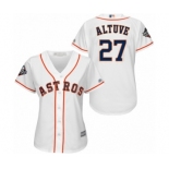 Women's Houston Astros #27 Jose Altuve Authentic White Home Cool Base 2019 World Series Bound Baseball Jersey