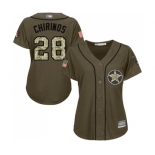 Women's Houston Astros #28 Robinson Chirinos Authentic Green Salute to Service Baseball Jersey