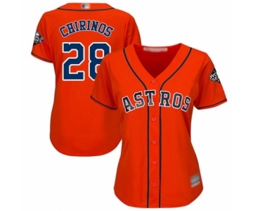 Women's Houston Astros #28 Robinson Chirinos Authentic Orange Alternate Cool Base 2019 World Series Bound Baseball Jersey