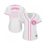 Women's Houston Astros #28 Robinson Chirinos Authentic White Fashion Cool Base Baseball Jersey