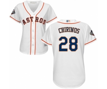 Women's Houston Astros #28 Robinson Chirinos Authentic White Home Cool Base 2019 World Series Bound Baseball Jersey