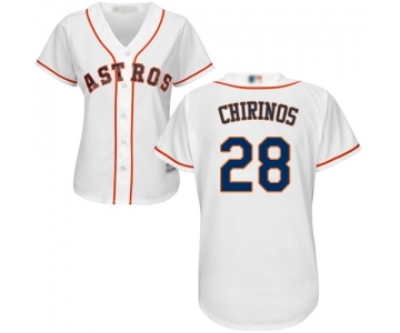 Women's Houston Astros #28 Robinson Chirinos Authentic White Home Cool Base Baseball Jersey