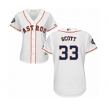 Women's Houston Astros #33 Mike Scott Authentic White Home Cool Base 2019 World Series Bound Baseball Jersey