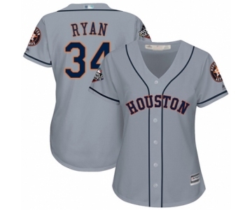 Women's Houston Astros #34 Nolan Ryan Authentic Grey Road Cool Base 2019 World Series Bound Baseball Jersey