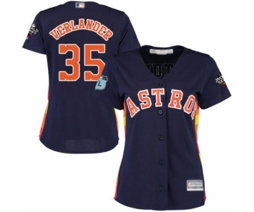 Women's Houston Astros #35 Justin Verlander Authentic Navy Blue Alternate Cool Base 2019 World Series Bound Baseball Jersey