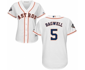 Women's Houston Astros #5 Jeff Bagwell Authentic White Home Cool Base 2019 World Series Bound Baseball Jersey