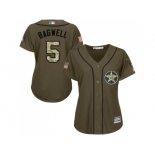 Women's Houston Astros #5 Jeff Bagwell Green Salute to Service Stitched MLB Jersey