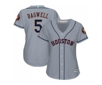 Women's Houston Astros #5 Jeff Bagwell Grey Road Stitched MLB Jersey