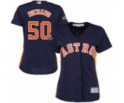 Women's Houston Astros #50 J.R. Richard Authentic Navy Blue Alternate Cool Base 2019 World Series Bound Baseball Jersey