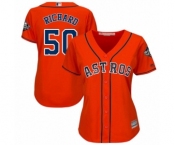 Women's Houston Astros #50 J.R. Richard Authentic Orange Alternate Cool Base 2019 World Series Bound Baseball Jersey