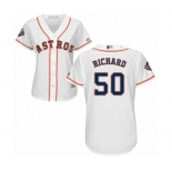 Women's Houston Astros #50 J.R. Richard Authentic White Home Cool Base 2019 World Series Bound Baseball Jersey