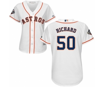 Women's Houston Astros #50 J.R. Richard Authentic White Home Cool Base 2019 World Series Bound Baseball Jersey