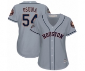 Women's Houston Astros #54 Roberto Osuna Authentic Grey Road Cool Base 2019 World Series Bound Baseball Jersey