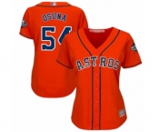 Women's Houston Astros #54 Roberto Osuna Authentic Orange Alternate Cool Base 2019 World Series Bound Baseball Jersey