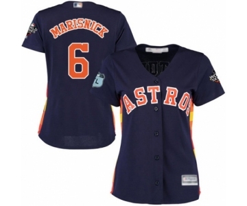 Women's Houston Astros #6 Jake Marisnick Authentic Navy Blue Alternate Cool Base 2019 World Series Bound Baseball Jersey