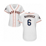 Women's Houston Astros #6 Jake Marisnick Authentic White Home Cool Base 2019 World Series Bound Baseball Jersey