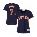 Women's Houston Astros #7 Craig Biggio Authentic Navy Blue Alternate Cool Base 2019 World Series Bound Baseball Jersey