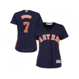 Women's Houston Astros #7 Craig Biggio Navy Blue Alternate Stitched MLB Jersey