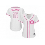 Women's Majestic Houston Astros #15 Carlos Beltran Authentic White Fashion Cool Base MLB Jersey