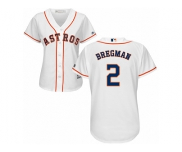 Women's Majestic Houston Astros #2 Alex Bregman Authentic White Home Cool Base MLB Jersey