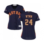 Women's Majestic Houston Astros #24 Jimmy Wynn Authentic Navy Blue Alternate 2018 Gold Program Cool Base MLB Jersey