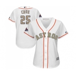 Women's Majestic Houston Astros #25 Jose Cruz Jr. Authentic White 2018 Gold Program Cool Base MLB Jersey