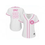 Women's Majestic Houston Astros #25 Jose Cruz Jr. Authentic White Fashion Cool Base MLB Jersey