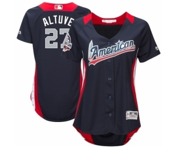 Women's Majestic Houston Astros #27 Jose Altuve Game Navy Blue American League 2018 MLB All-Star MLB Jersey