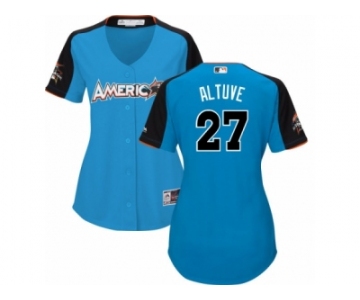 Women's Majestic Houston Astros #27 Jose Altuve Replica Blue American League 2017 MLB All-Star MLB Jersey