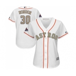 Women's Majestic Houston Astros #30 Hector Rondon Authentic White 2018 Gold Program Cool Base MLB Jersey