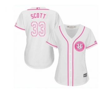 Women's Majestic Houston Astros #33 Mike Scott Authentic White Fashion Cool Base MLB Jersey