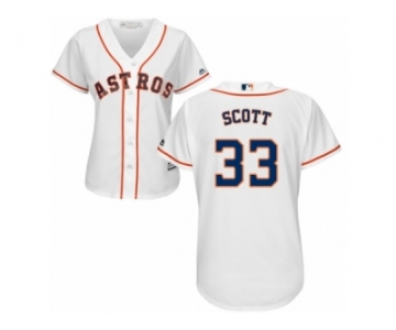 Women's Majestic Houston Astros #33 Mike Scott Authentic White Home Cool Base MLB Jersey