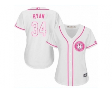 Women's Majestic Houston Astros #34 Nolan Ryan Authentic White Fashion Cool Base MLB Jersey