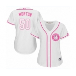 Women's Majestic Houston Astros #50 Charlie Morton Authentic White Fashion Cool Base MLB Jersey