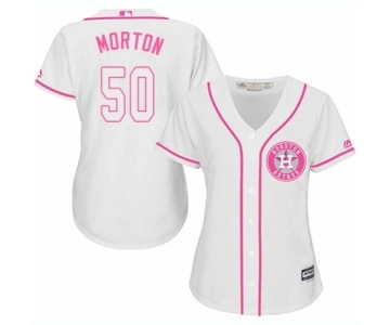 Women's Majestic Houston Astros #50 Charlie Morton Authentic White Fashion Cool Base MLB Jersey