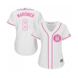 Women's Majestic Houston Astros #6 Jake Marisnick Authentic White Fashion Cool Base MLB Jersey