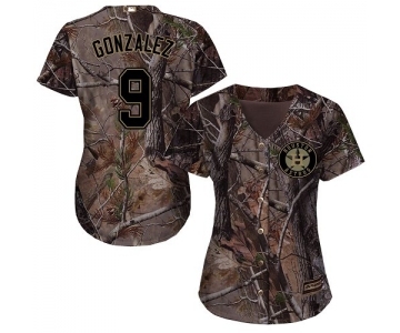 Women's Majestic Houston Astros #9 Marwin Gonzalez Authentic Camo Realtree Collection Flex Base MLB Jersey