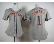 women mlb jerseys houston astros #1 correa grey