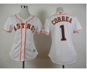 women mlb jerseys houston astros #1 correa white