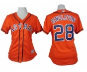 women mlb jerseys houston astros #28 singleton orange