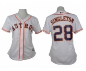 women mlb jerseys houston astros #28 singleton white