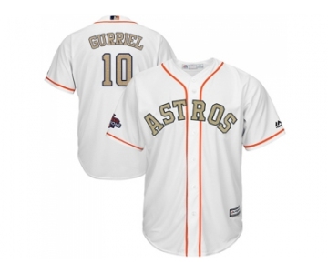 Youth Houston Astros #10 Yuli Gurriel White 2018 Gold Program Cool Base Stitched Baseball Jersey