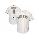 Youth Houston Astros #11 Evan Gattis White 2018 Gold Program Cool Base Stitched Baseball Jersey