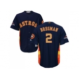 Youth Houston Astros #2 Alex Bregman Navy Blue 2018 Gold Program Cool Base Stitched MLB Jersey