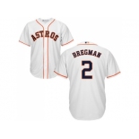 Youth Houston Astros #2 Alex Bregman White Cool Base Stitched MLB Jersey