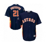 Youth Houston Astros #21 Andy Pettitte Authentic Navy Blue Alternate Cool Base 2019 World Series Bound Baseball Jersey