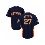 Youth Houston Astros #27 Jose Altuve Navy Blue 2018 Gold Program Cool Base Stitched MLB Jersey