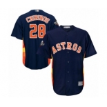 Youth Houston Astros #28 Robinson Chirinos Authentic Navy Blue Alternate Cool Base 2019 World Series Bound Baseball Jersey