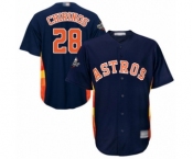 Youth Houston Astros #28 Robinson Chirinos Authentic Navy Blue Alternate Cool Base 2019 World Series Bound Baseball Jersey