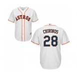 Youth Houston Astros #28 Robinson Chirinos Authentic White Home Cool Base Baseball Jersey